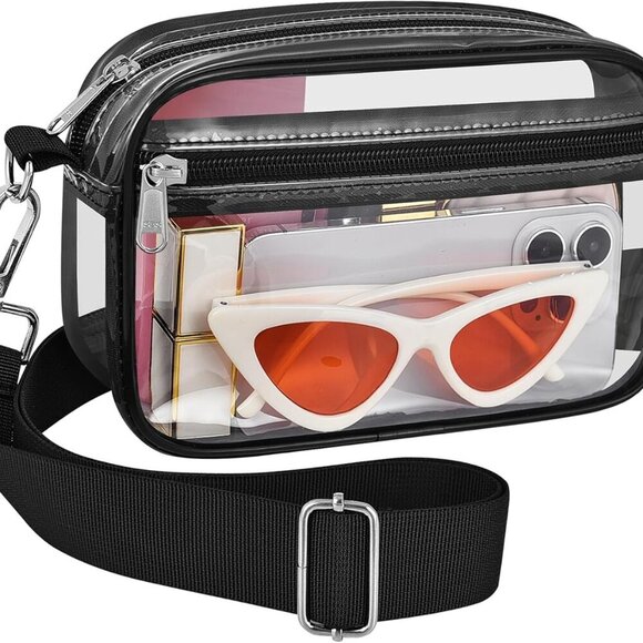 Clear Bag for Stadium Events Clear Purse with Removable Strap Transparent Bag fo - Picture 1 of 6